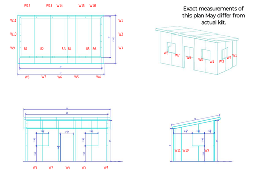 20'X12'  KIT TINY HOUSE SHELL  / TINY HOME / OFFICE / ROOM / HOUSE KIT