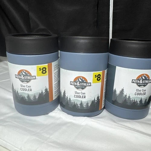 3 pack Path & Stream 12 oz Can Cooler Insulated Beverage Koozie ,Coozie