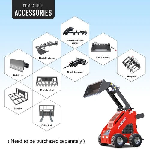 HY360C FREE SHIP/unloading Wheeled Mini Skid Steer Loader 13.5HP B&S Gas  Engine