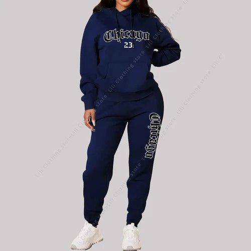 Women's Sets Hoodies Pants 2 Piece Outfits Aesthetic Sportswear Sweatsuit