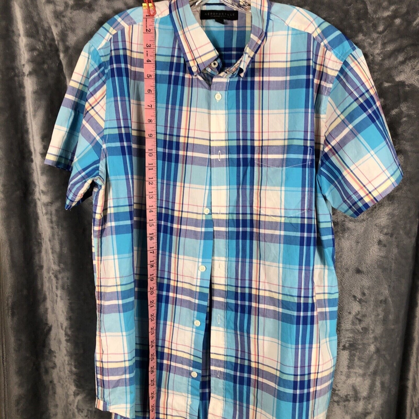 Aeropostale Men's Shirt Button Up Size Large Pastel Plaid