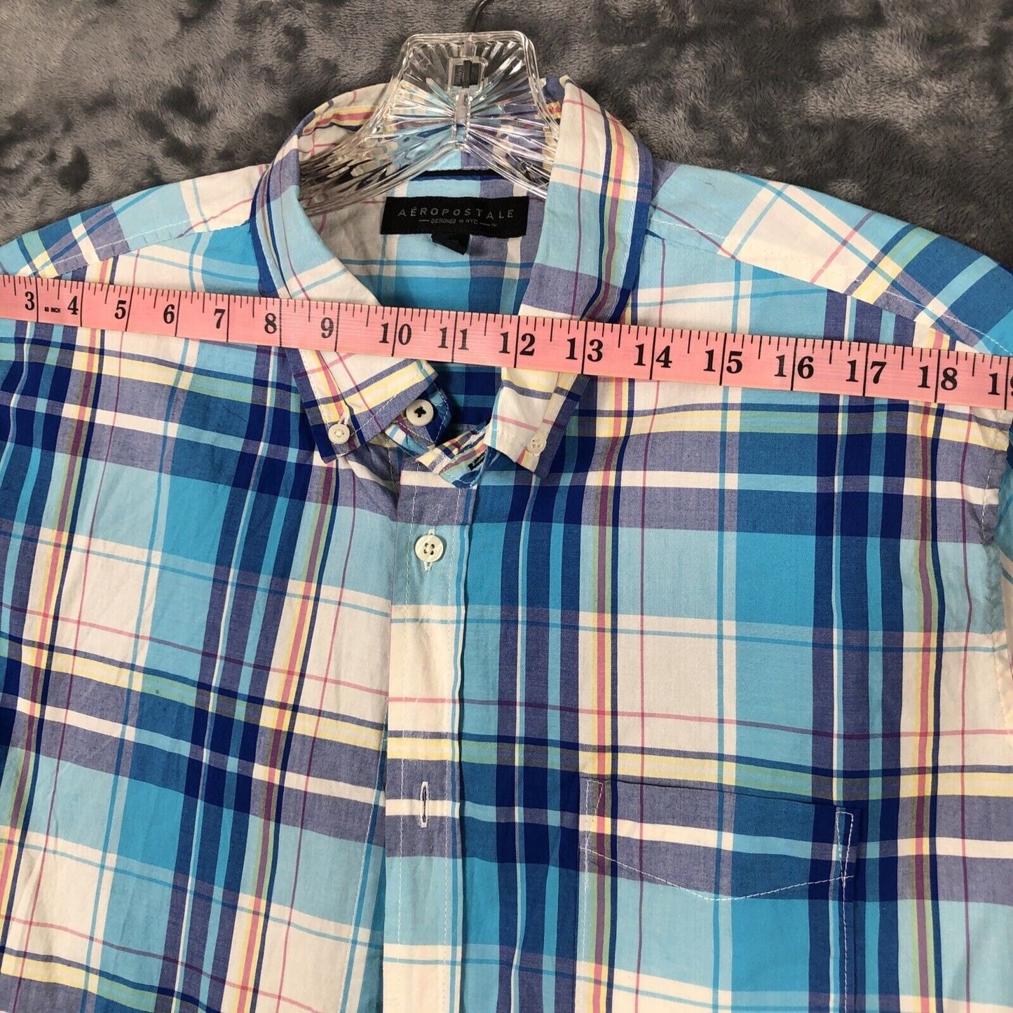 Aeropostale Men's Shirt Button Up Size Large Pastel Plaid