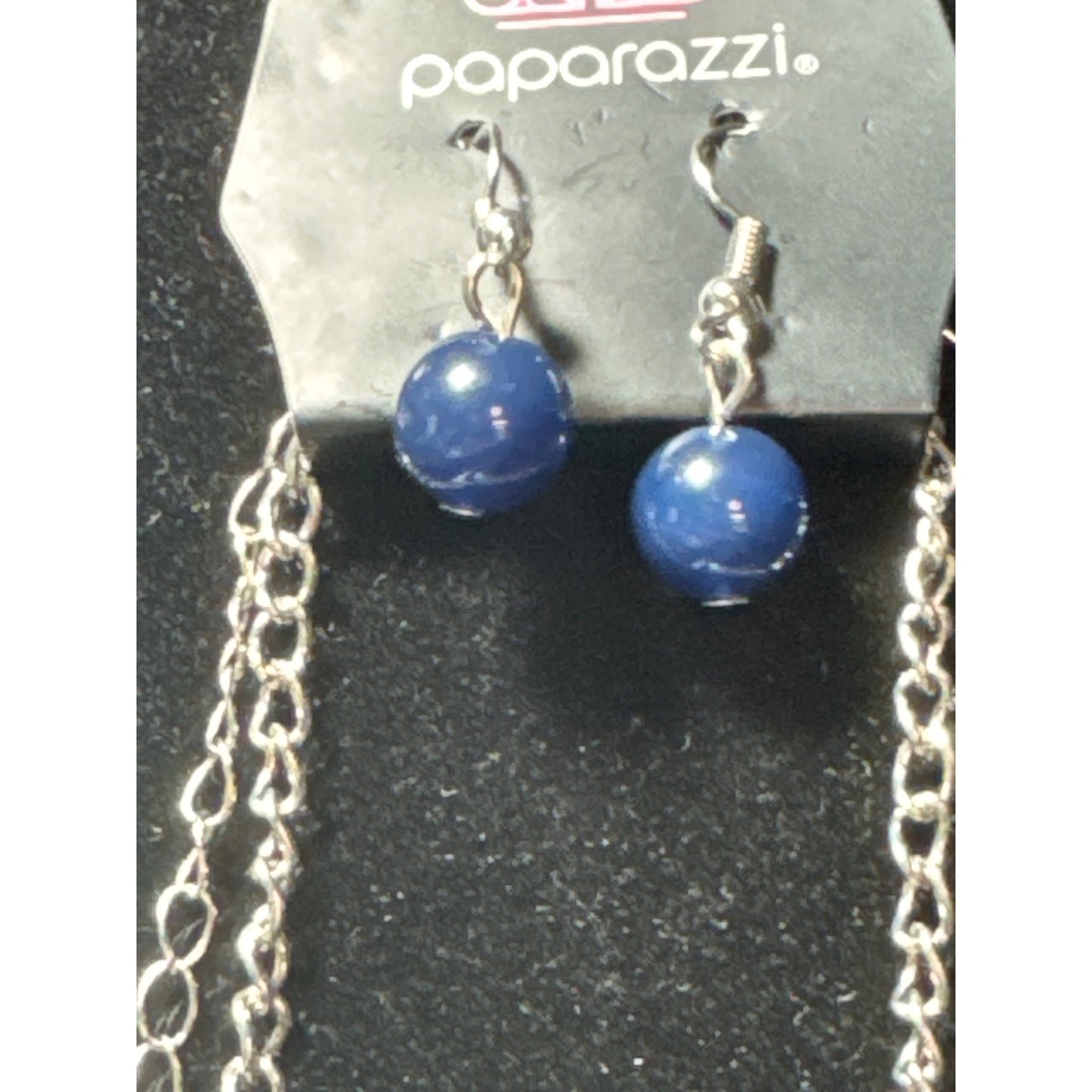 Blue Teardrop Pendant Necklace & Earrings Set