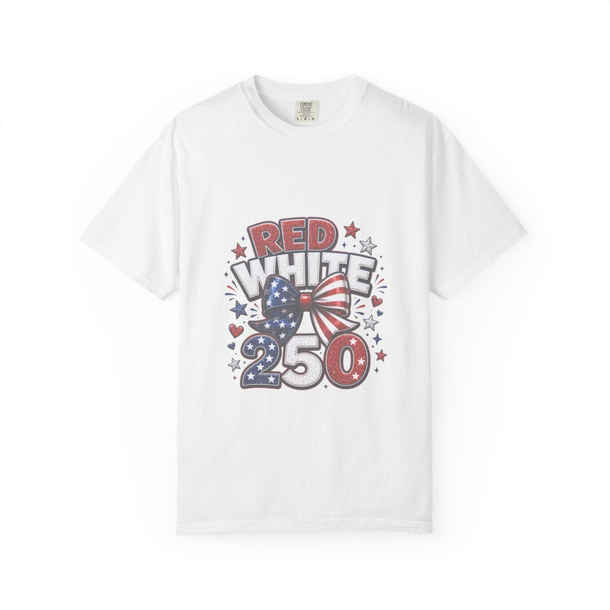 USA Patriotic T-Shirt, Red White Blue Celebration Tee, 250th Anniversary Design, Independence Day Shirt, Customizable Cotton Apparel