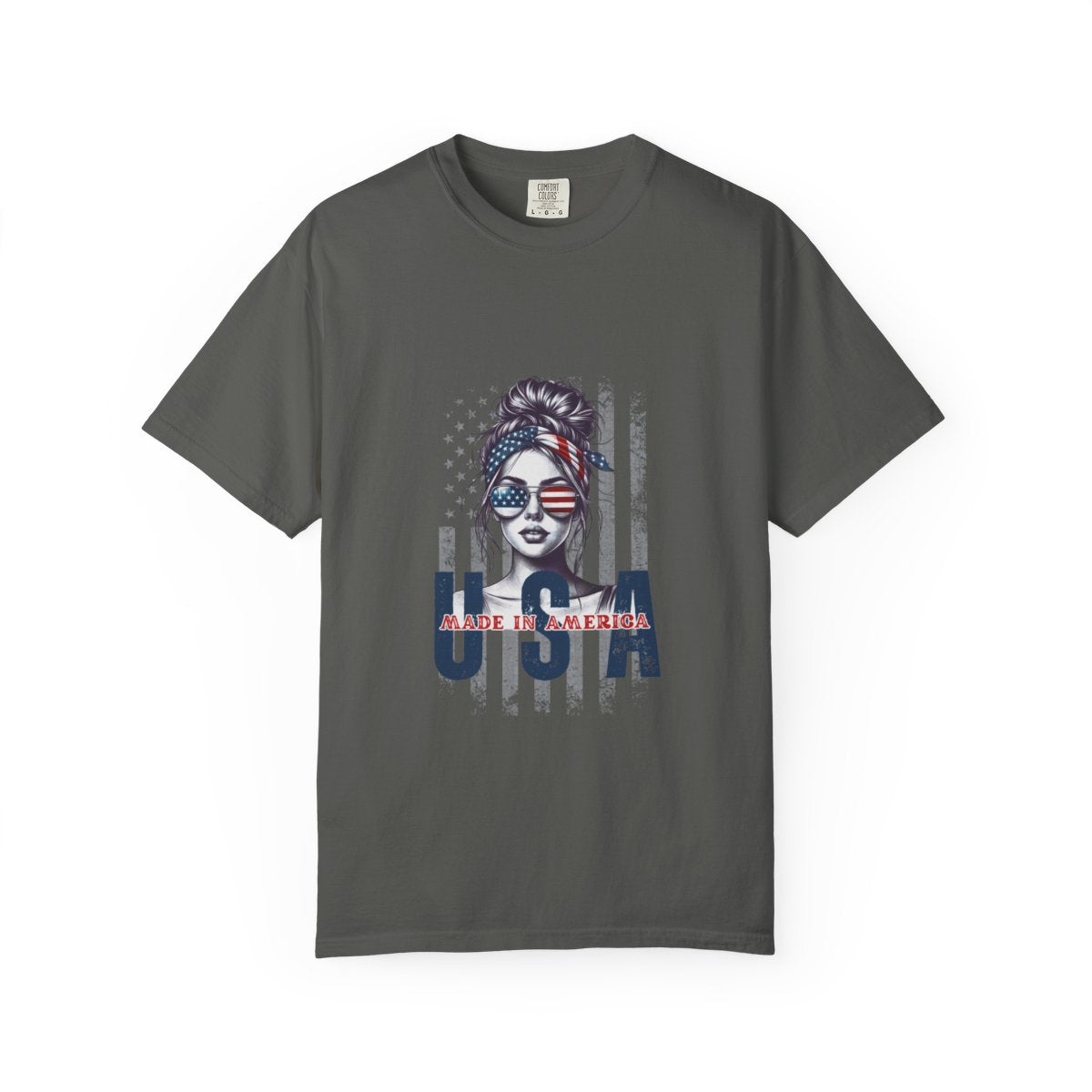 Vintage USA Patriotic T-Shirt, Graphic Tee Women, American Flag Design, Handmade Cotton Top, 4th of July Outfit, Summer Custom Tee