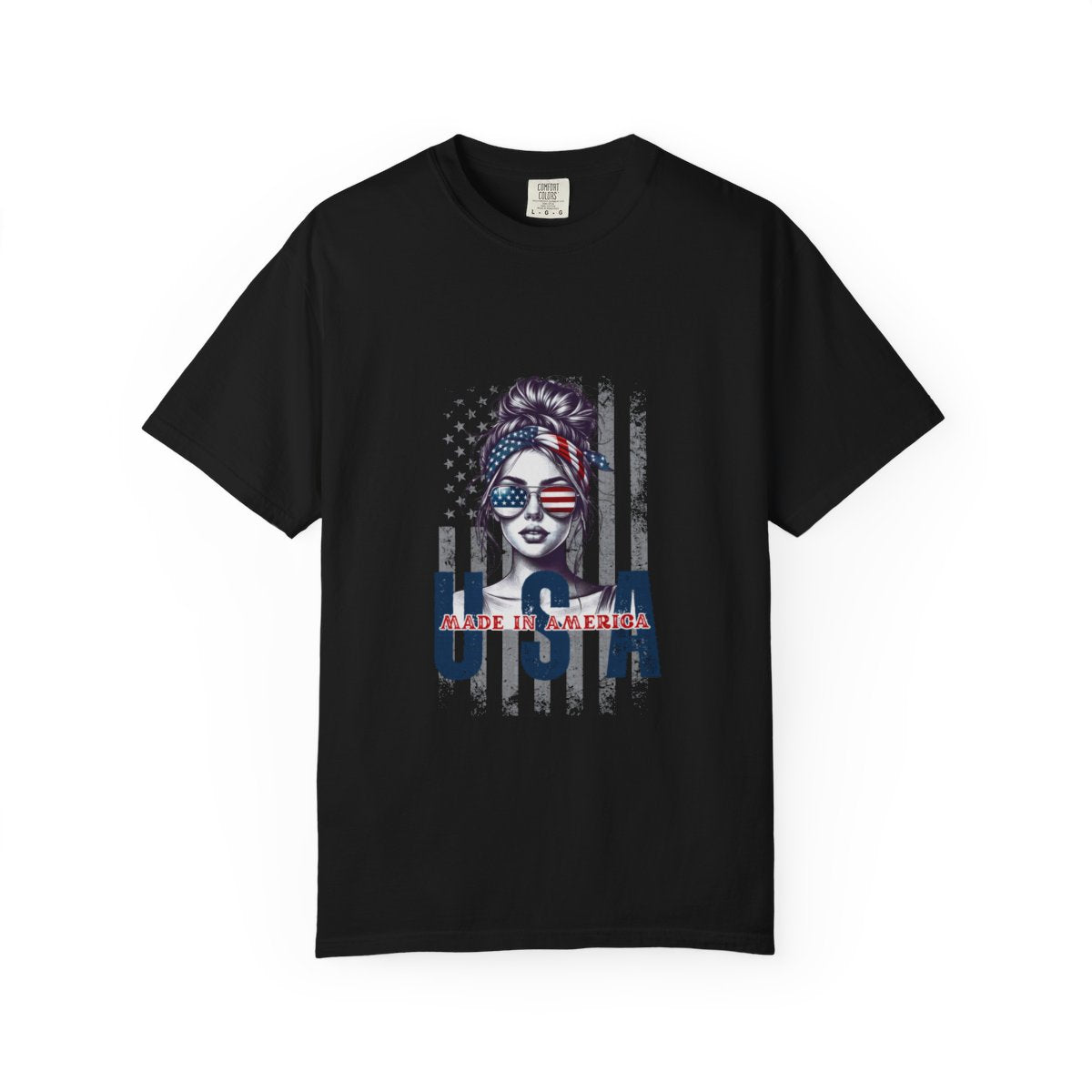 Vintage USA Patriotic T-Shirt, Graphic Tee Women, American Flag Design, Handmade Cotton Top, 4th of July Outfit, Summer Custom Tee