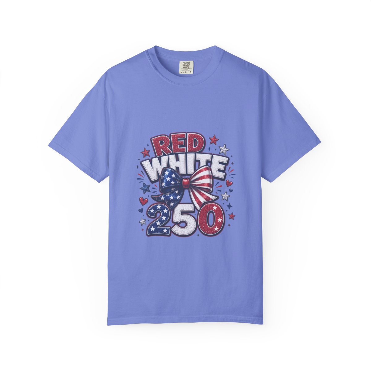 USA Patriotic T-Shirt, Red White Blue Celebration Tee, 250th Anniversary Design, Independence Day Shirt, Customizable Cotton Apparel