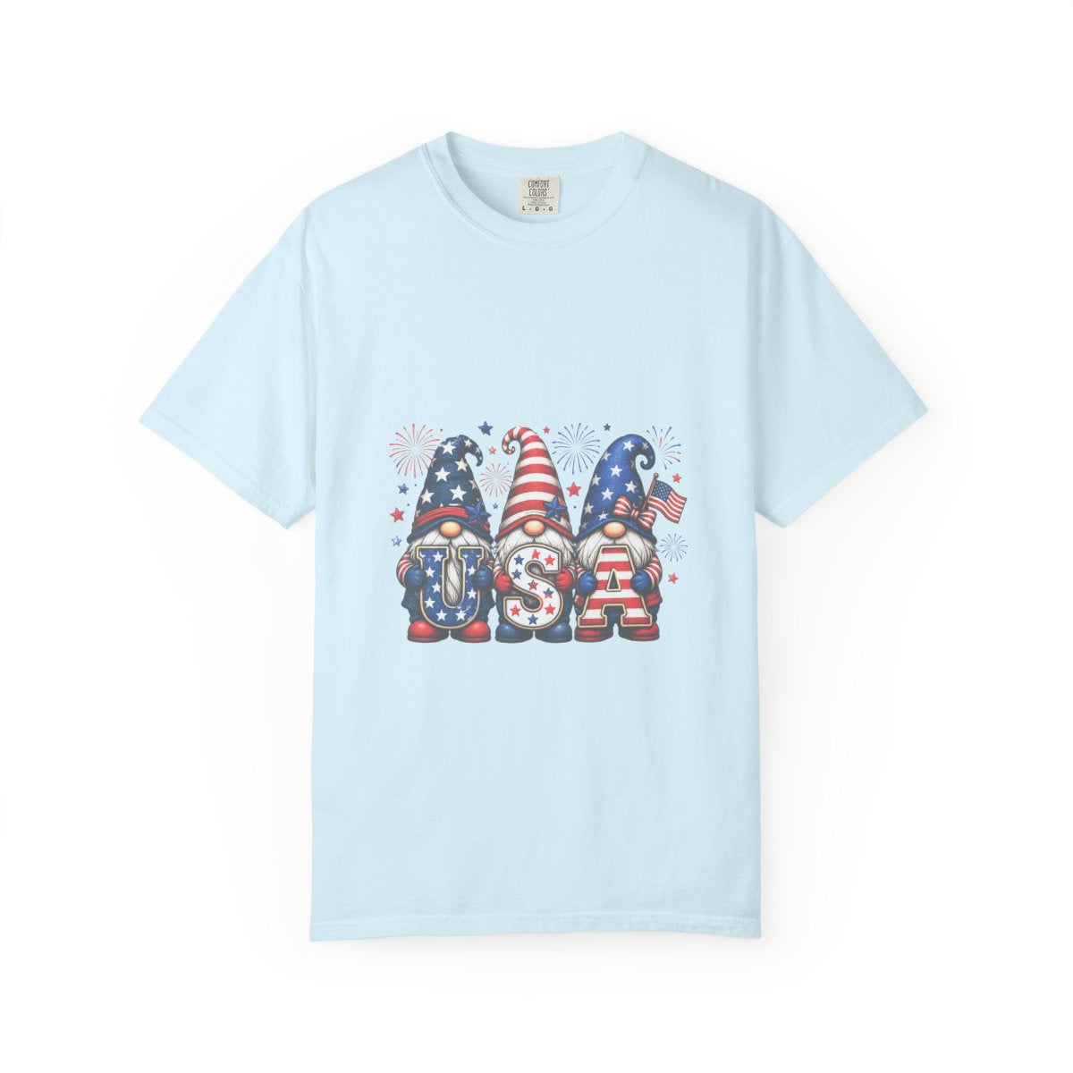Patriotic Gnome T-Shirt, Fourth of July Tee, USA Themed Apparel, Red White Blue Gnome Shirt, American Pride Gift, Comfortable Cotton Tee