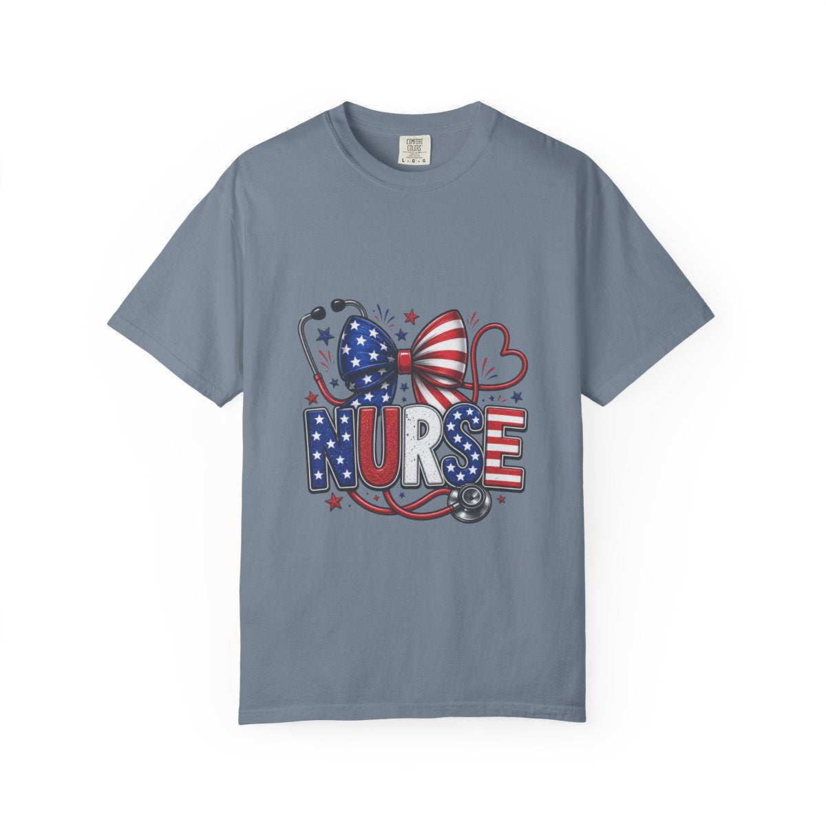 Patriotic Nurse Shirt, USA Flag Inspired Tee, Nurse Appreciation Gift, RN Independence Day Apparel, Stethoscope Graphic Top, Unique Medical