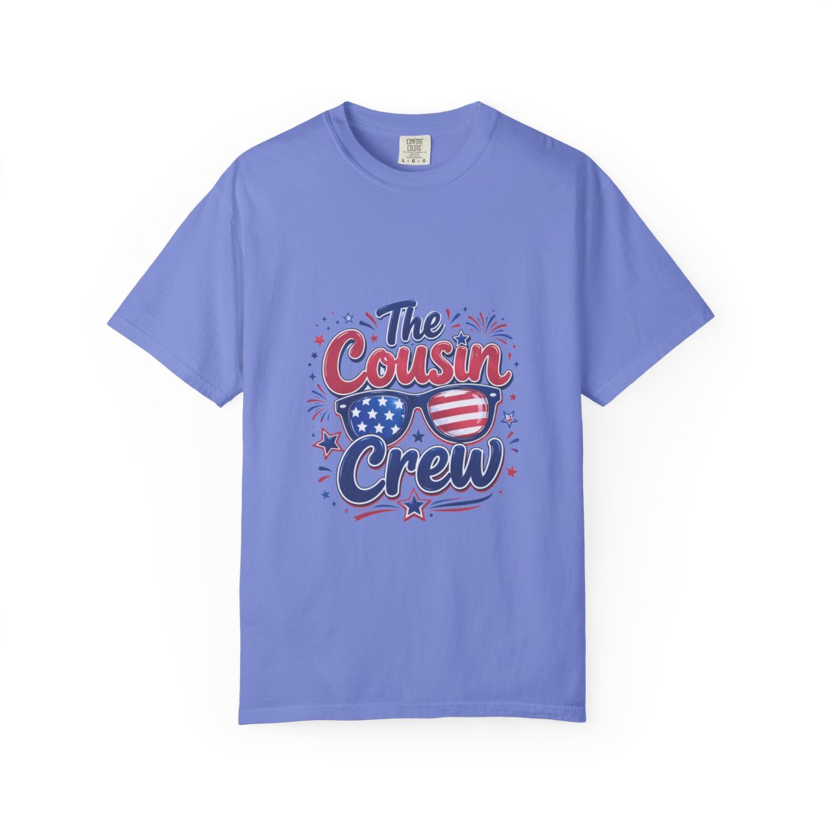 Patriotic Cousin Crew Shirt, July 4th Family Matching Tees, American Flag Sunglasses Graphic, Independence Day Outfit