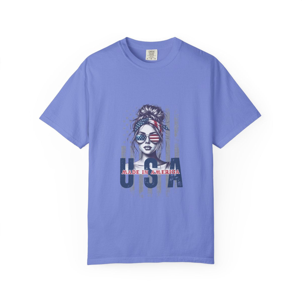 Vintage USA Patriotic T-Shirt, Graphic Tee Women, American Flag Design, Handmade Cotton Top, 4th of July Outfit, Summer Custom Tee