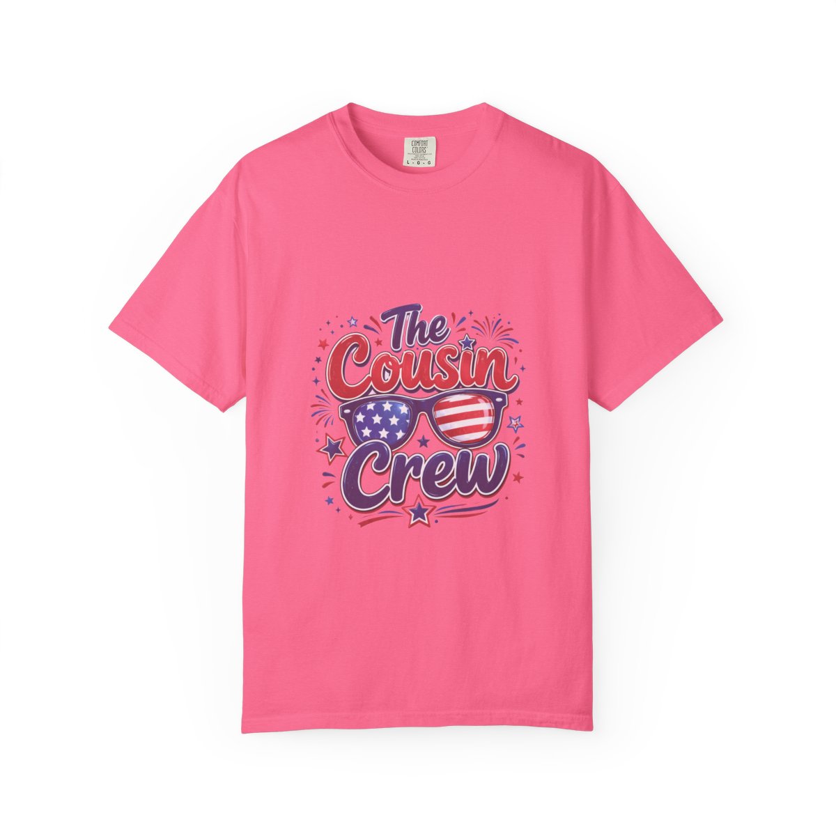 Patriotic Cousin Crew Shirt, July 4th Family Matching Tees, American Flag Sunglasses Graphic, Independence Day Outfit