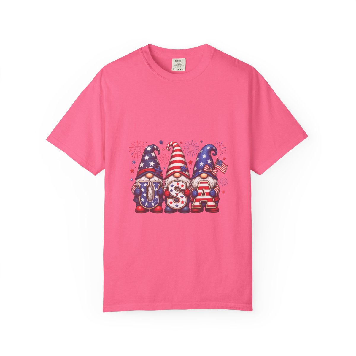 Patriotic Gnome T-Shirt, Fourth of July Tee, USA Themed Apparel, Red White Blue Gnome Shirt, American Pride Gift, Comfortable Cotton Tee