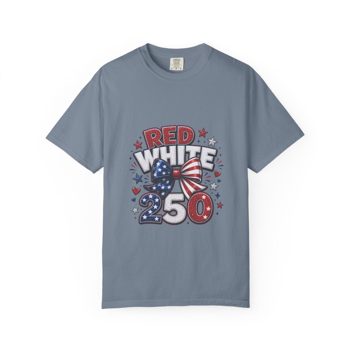 USA Patriotic T-Shirt, Red White Blue Celebration Tee, 250th Anniversary Design, Independence Day Shirt, Customizable Cotton Apparel