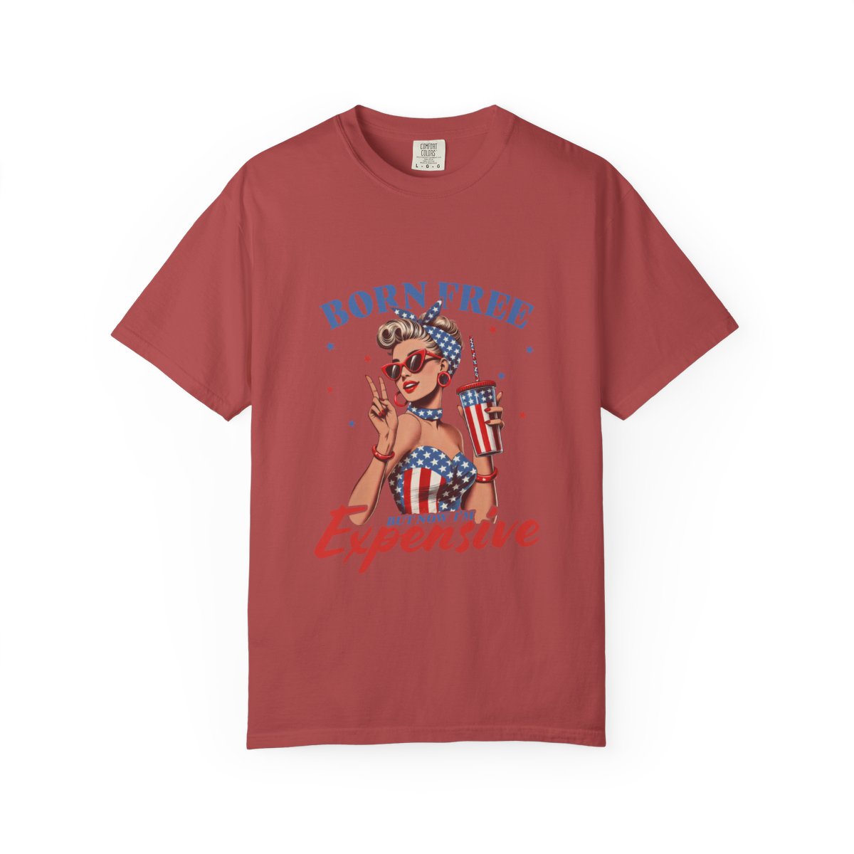 Retro American Pop Art T-Shirt, Vintage Patriotic Graphic Tee, USA Flag Fashion, Fun Gift for Her, High Quality Comfortable Top