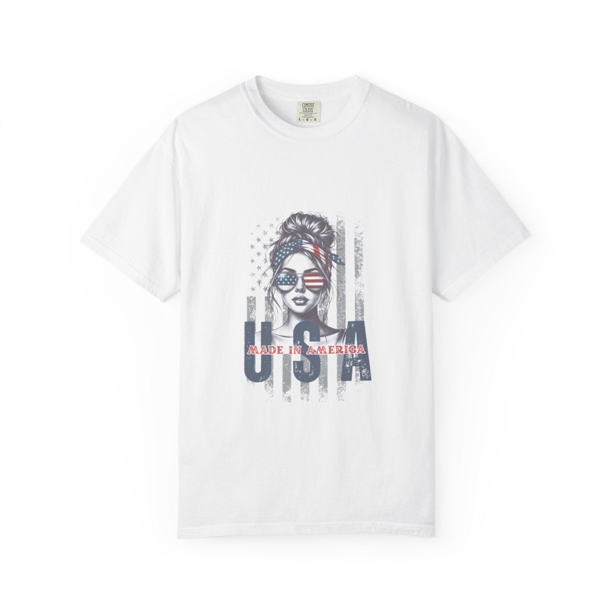 Vintage USA Patriotic T-Shirt, Graphic Tee Women, American Flag Design, Handmade Cotton Top, 4th of July Outfit, Summer Custom Tee
