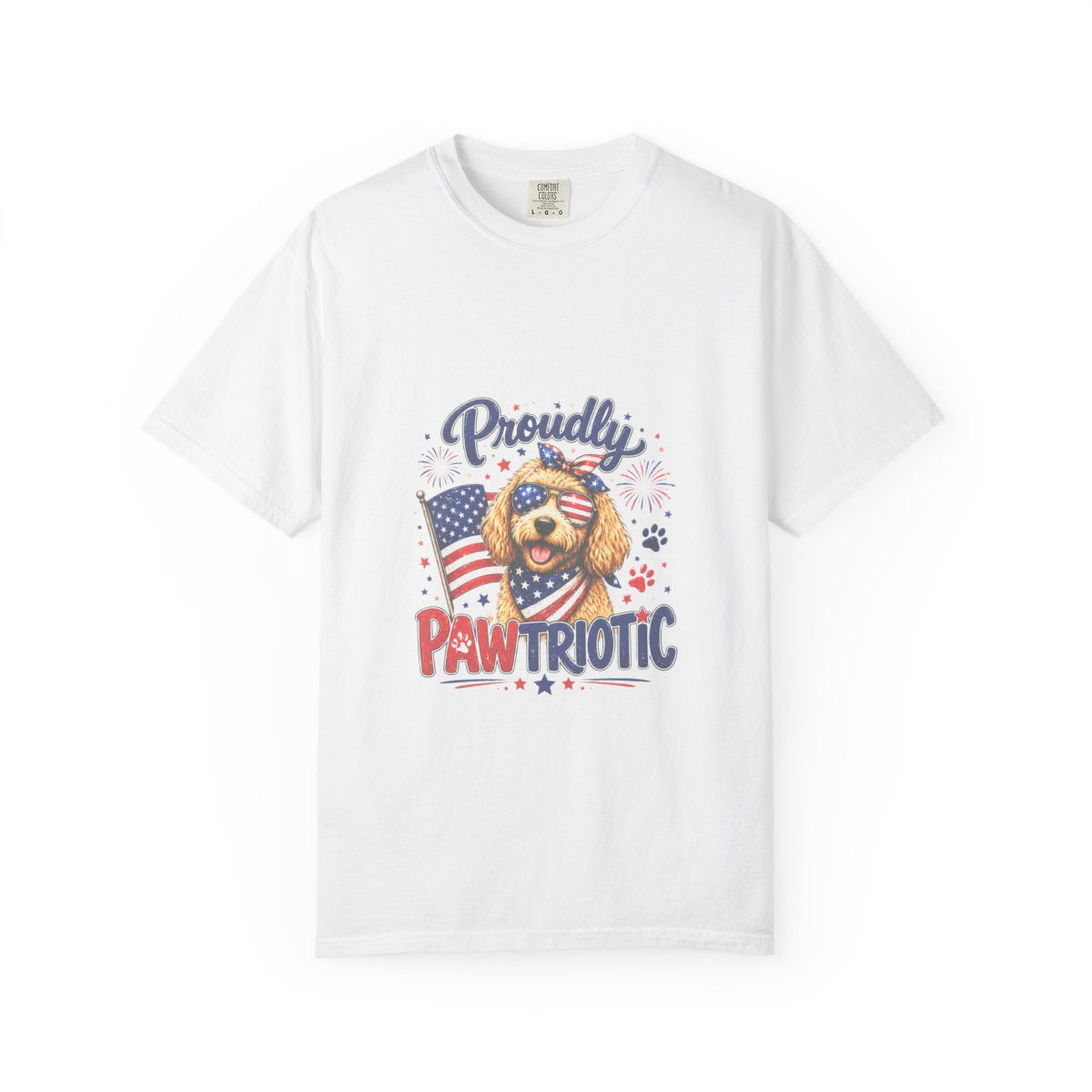 Proudly Pawtriotic Dog T-Shirt, Pet Lover Gift, Patriotic Dog Shirt, USA Flag Dog Tee, Funny Dog Graphic Shirt