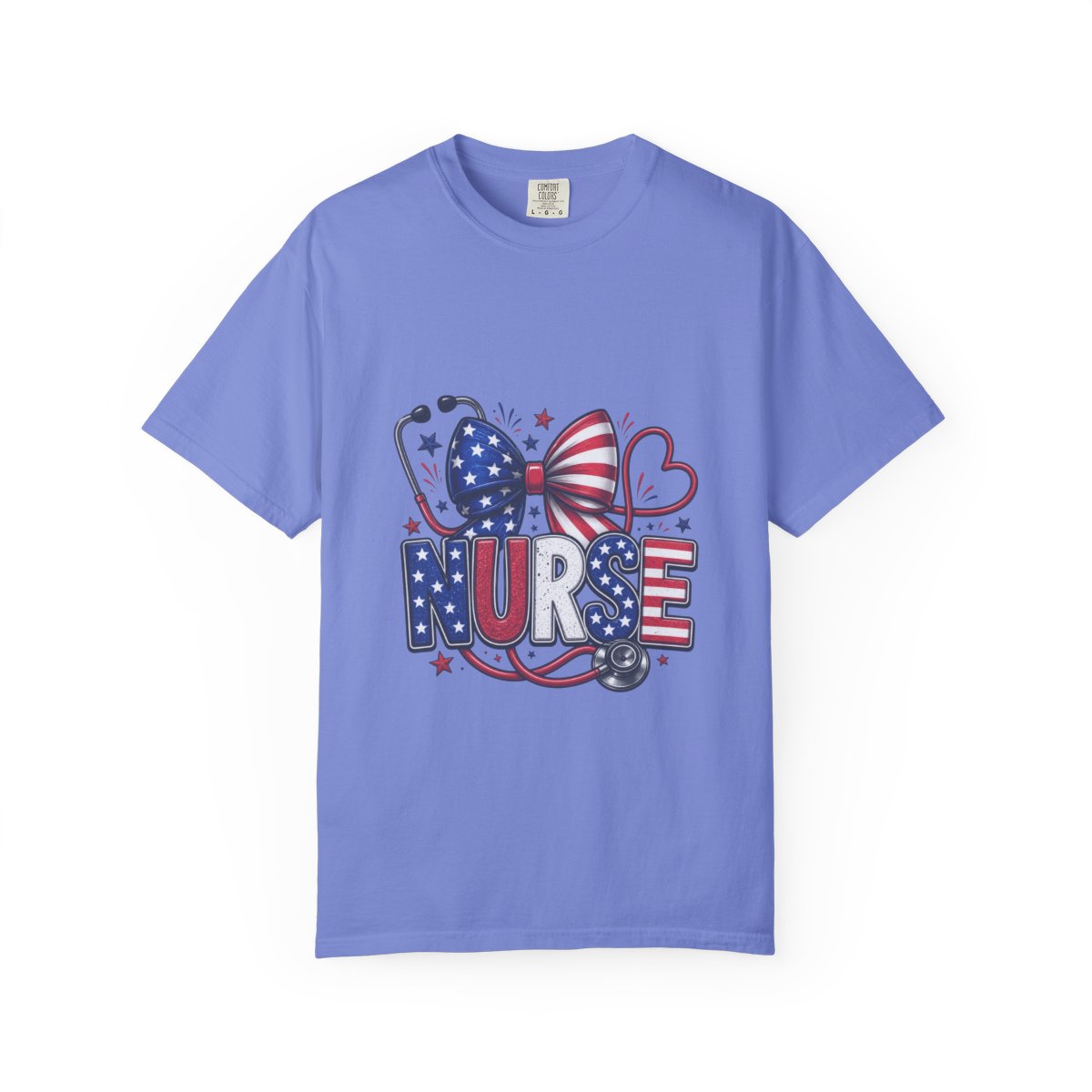 Patriotic Nurse Shirt, USA Flag Inspired Tee, Nurse Appreciation Gift, RN Independence Day Apparel, Stethoscope Graphic Top, Unique Medical