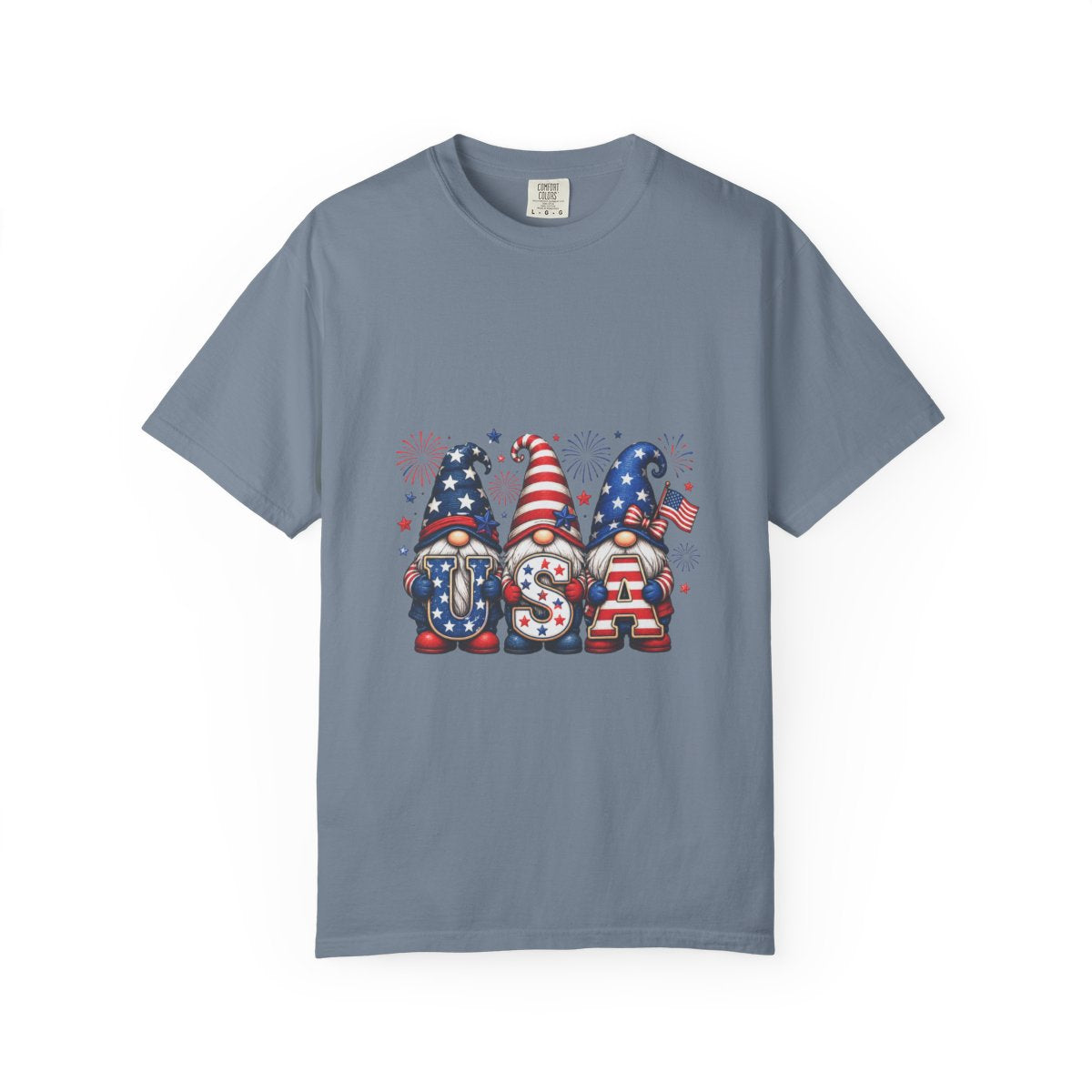Patriotic Gnome T-Shirt, Fourth of July Tee, USA Themed Apparel, Red White Blue Gnome Shirt, American Pride Gift, Comfortable Cotton Tee