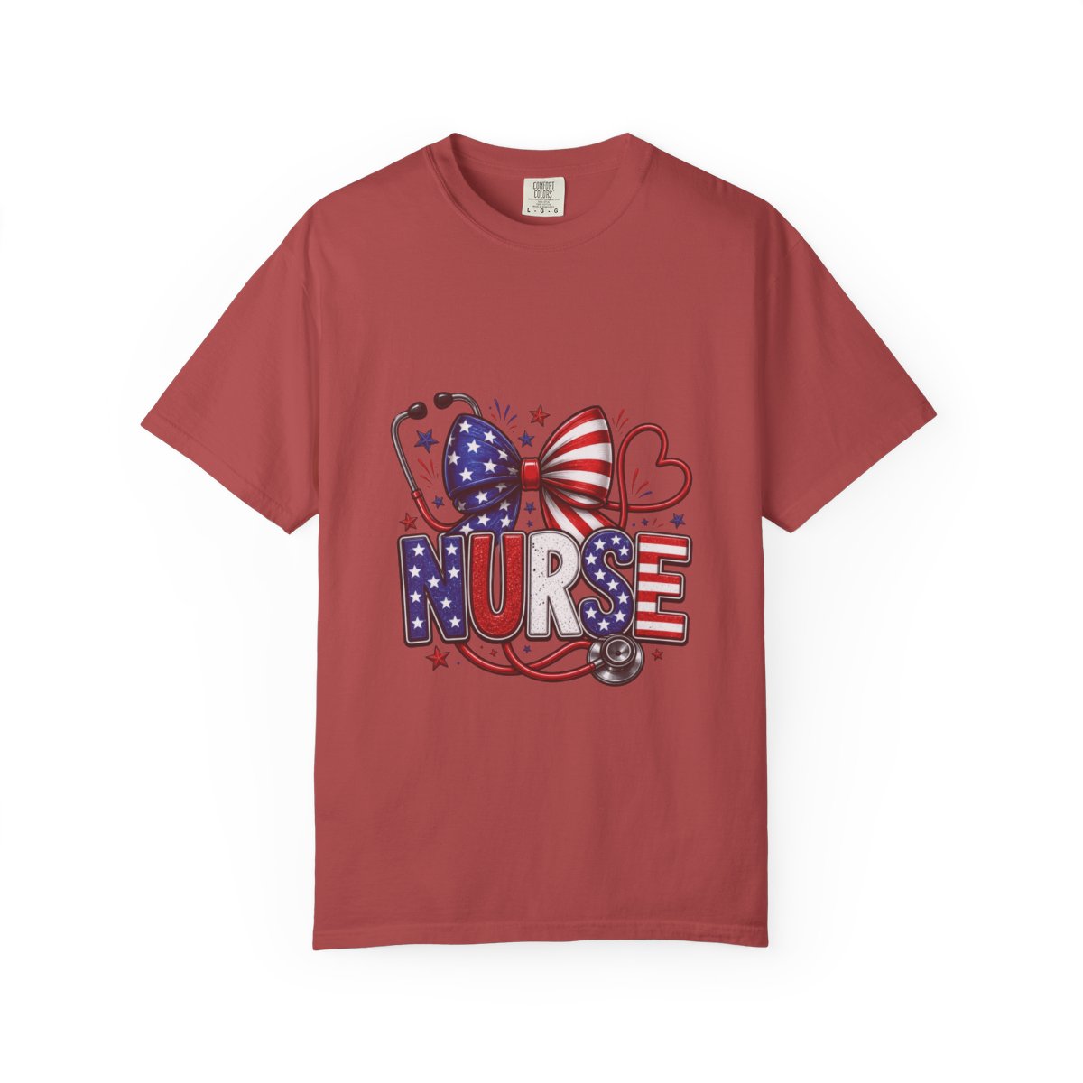 Patriotic Nurse Shirt, USA Flag Inspired Tee, Nurse Appreciation Gift, RN Independence Day Apparel, Stethoscope Graphic Top, Unique Medical