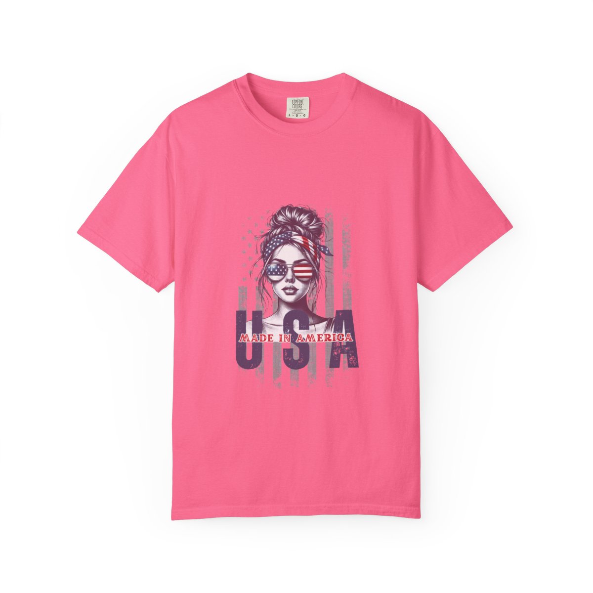 Vintage USA Patriotic T-Shirt, Graphic Tee Women, American Flag Design, Handmade Cotton Top, 4th of July Outfit, Summer Custom Tee