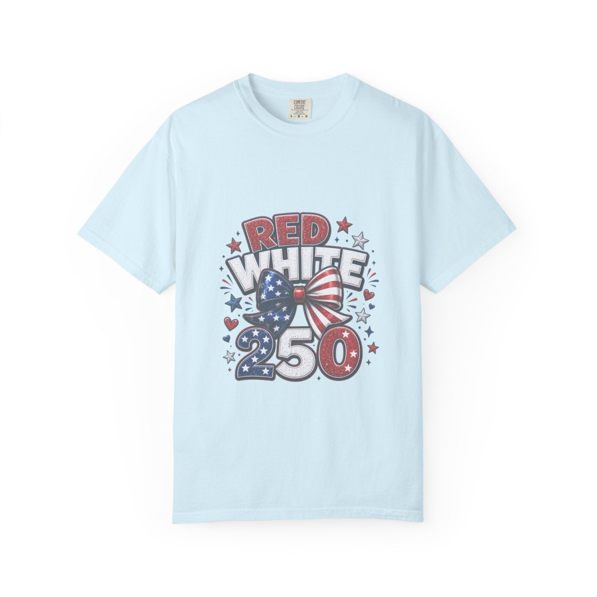 USA Patriotic T-Shirt, Red White Blue Celebration Tee, 250th Anniversary Design, Independence Day Shirt, Customizable Cotton Apparel