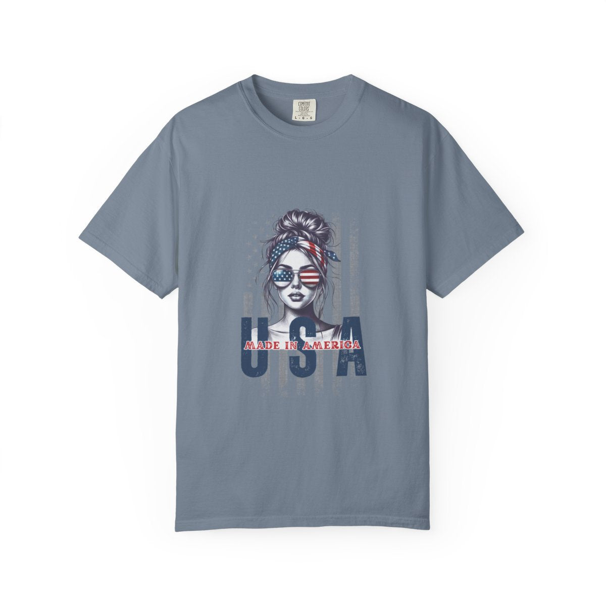 Vintage USA Patriotic T-Shirt, Graphic Tee Women, American Flag Design, Handmade Cotton Top, 4th of July Outfit, Summer Custom Tee
