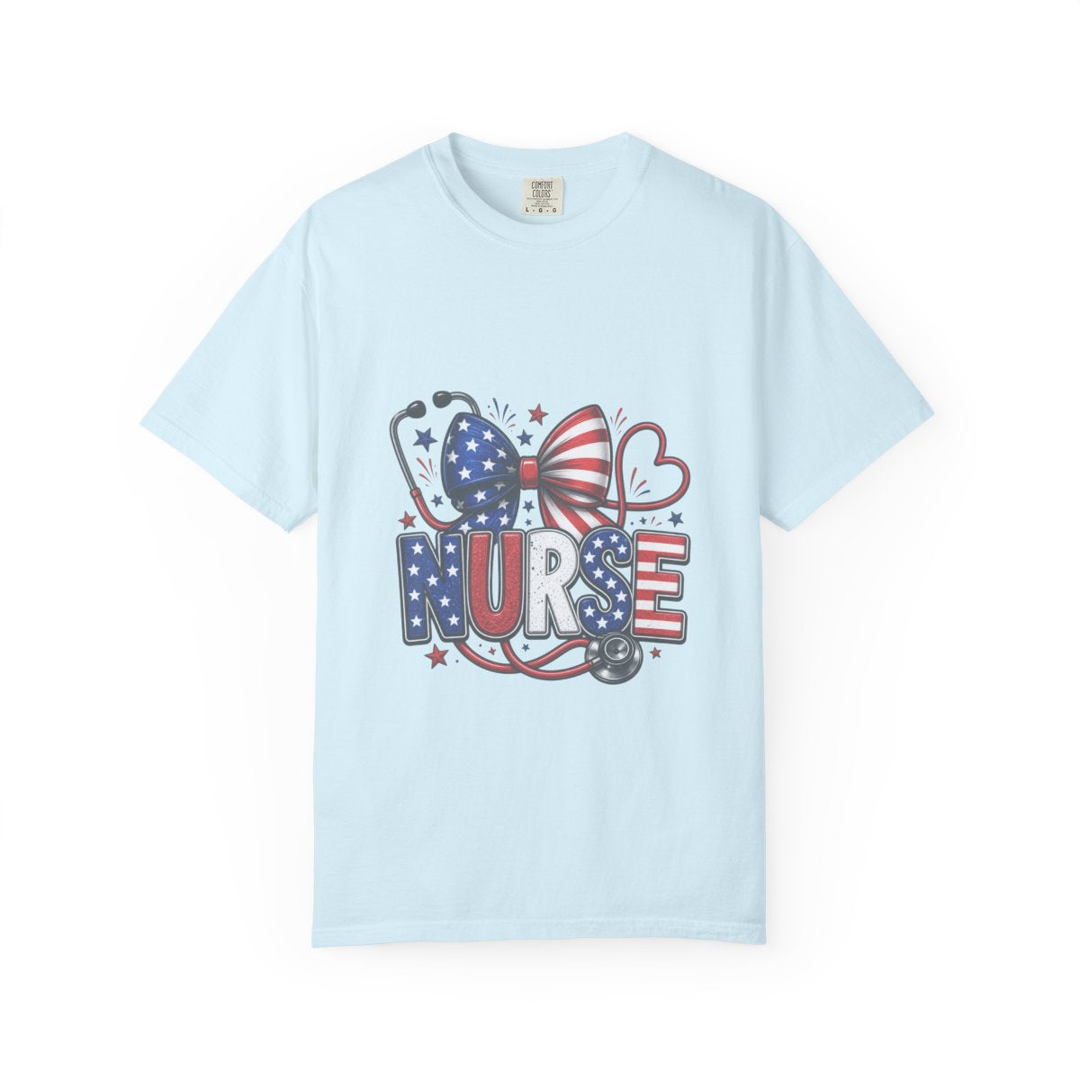 Patriotic Nurse Shirt, USA Flag Inspired Tee, Nurse Appreciation Gift, RN Independence Day Apparel, Stethoscope Graphic Top, Unique Medical