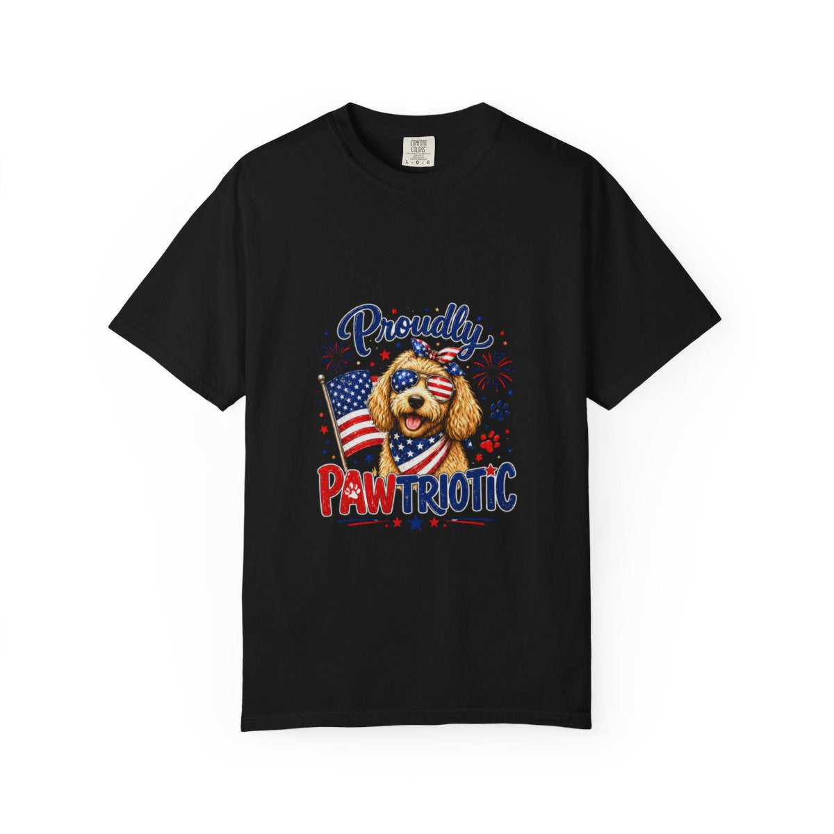 Proudly Pawtriotic Dog T-Shirt, Pet Lover Gift, Patriotic Dog Shirt, USA Flag Dog Tee, Funny Dog Graphic Shirt