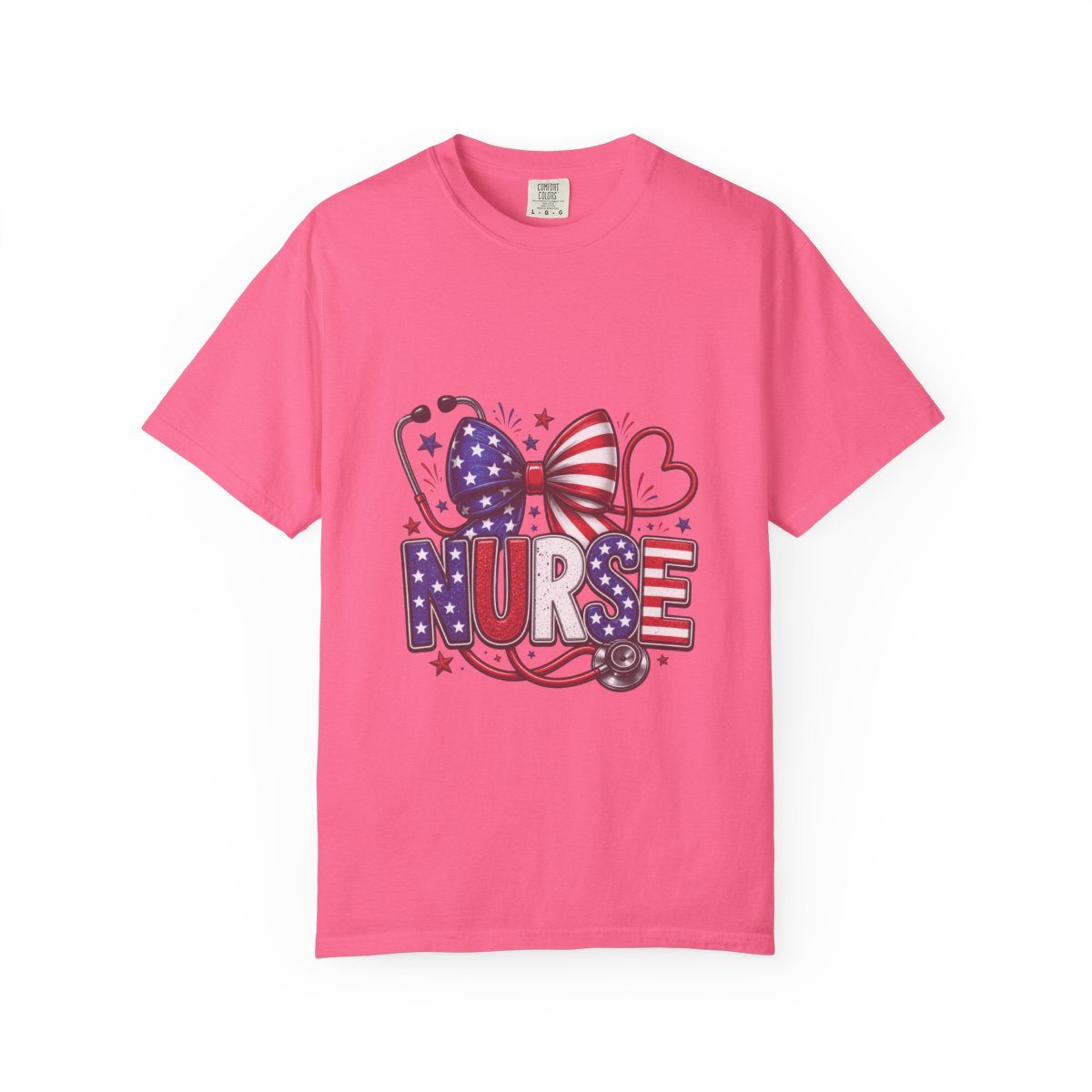 Patriotic Nurse Shirt, USA Flag Inspired Tee, Nurse Appreciation Gift, RN Independence Day Apparel, Stethoscope Graphic Top, Unique Medical