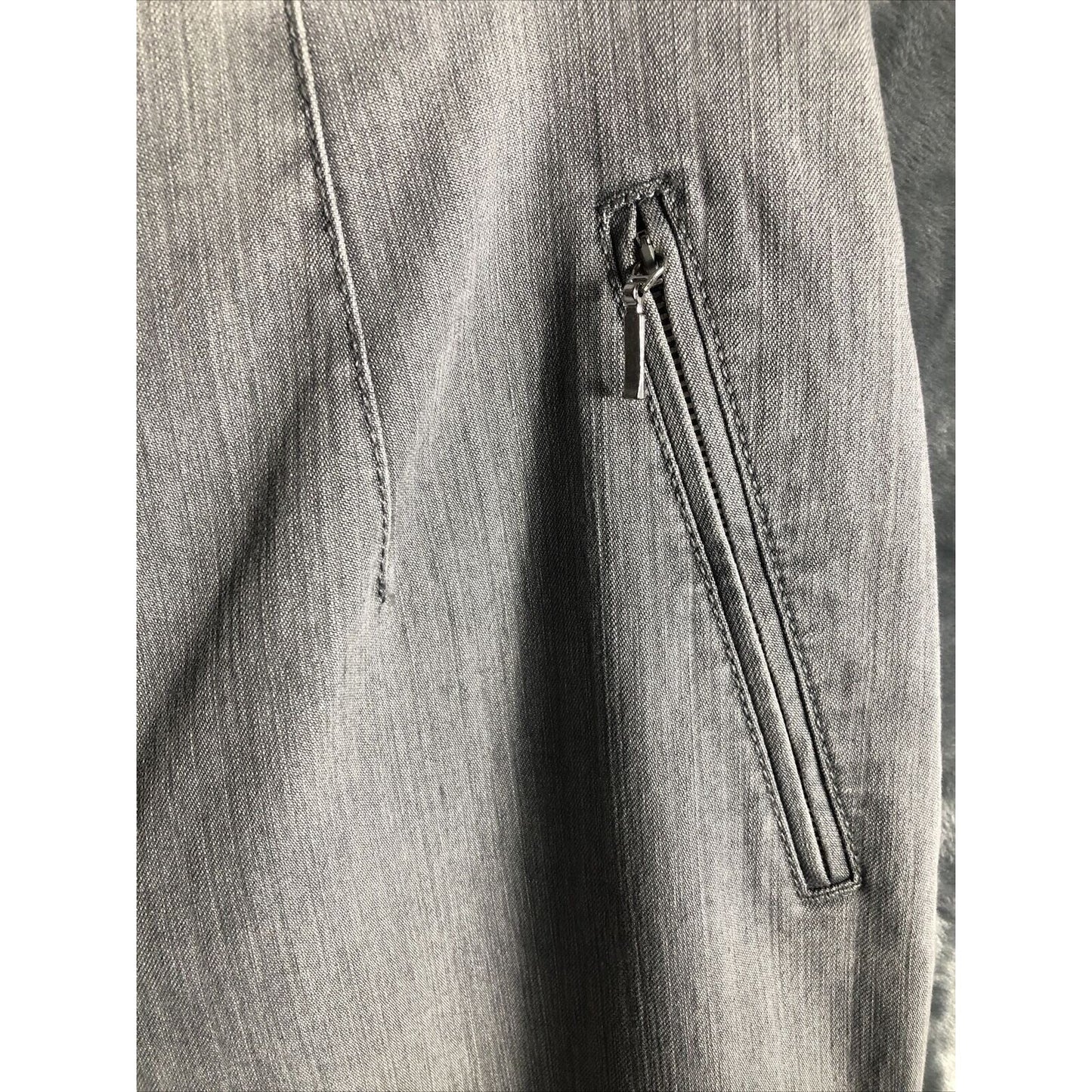 Jacky Vanilia Becky Woman's Gray Denim Trouser Pants Size 14 With Zip