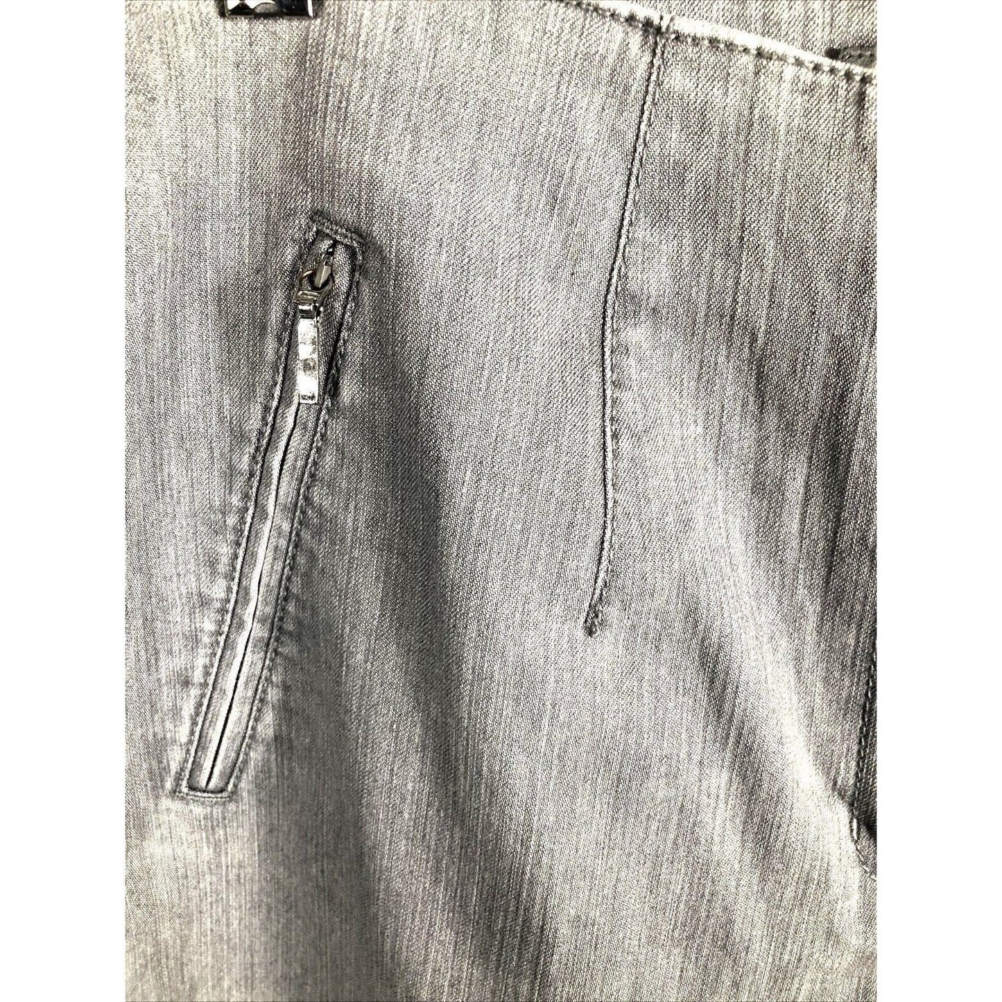 Jacky Vanilia Becky Woman's Gray Denim Trouser Pants Size 14 With Zip