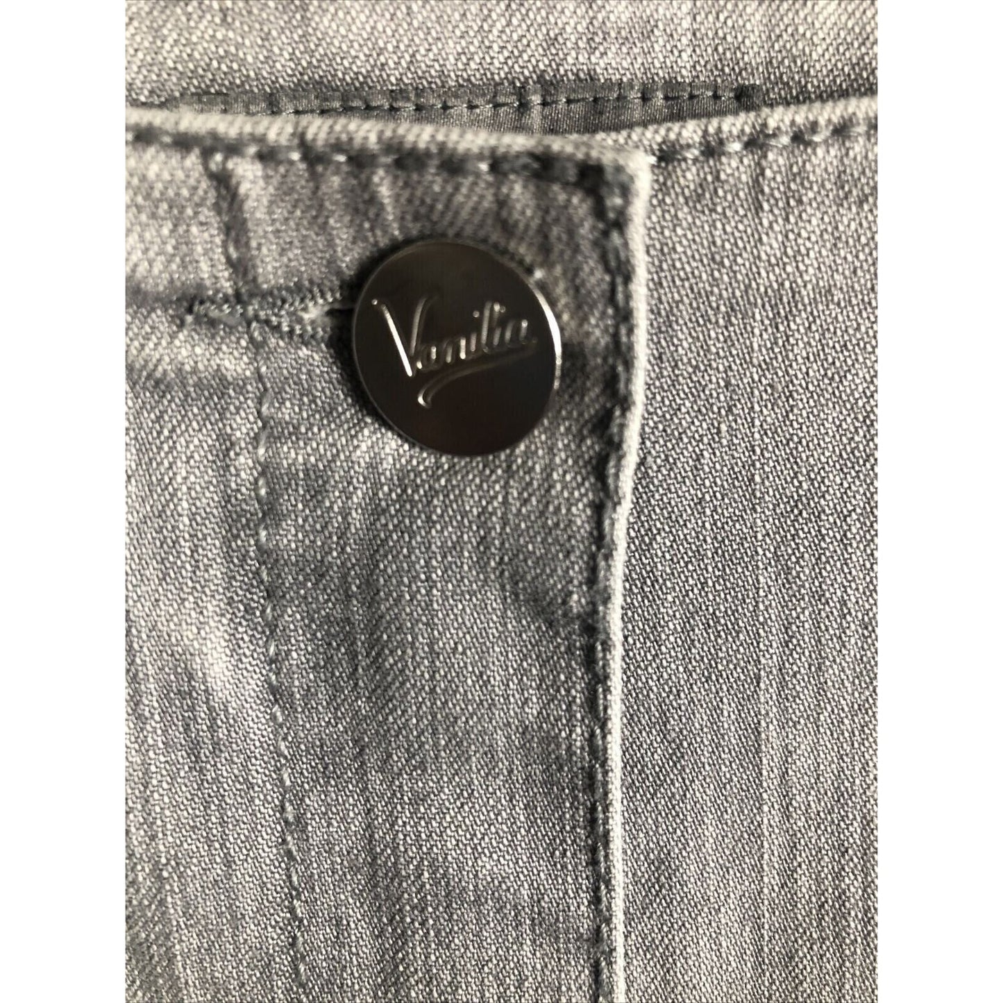Jacky Vanilia Becky Woman's Gray Denim Trouser Pants Size 14 With Zip