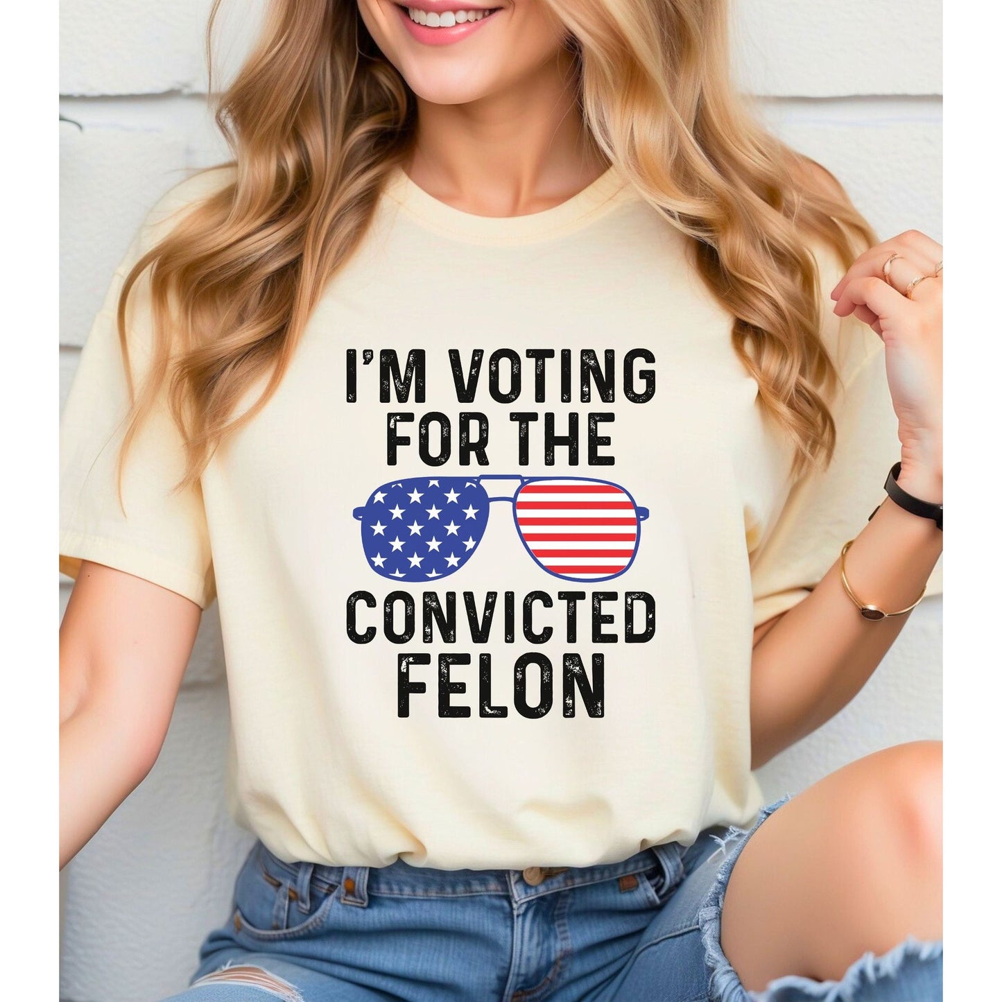 I'm Voting For The Felon Shirt Trump for President 2024 Sweatshirt Trump Nation Mugshot 47 Sweatshirt Republican Women Men Merica T Shirt