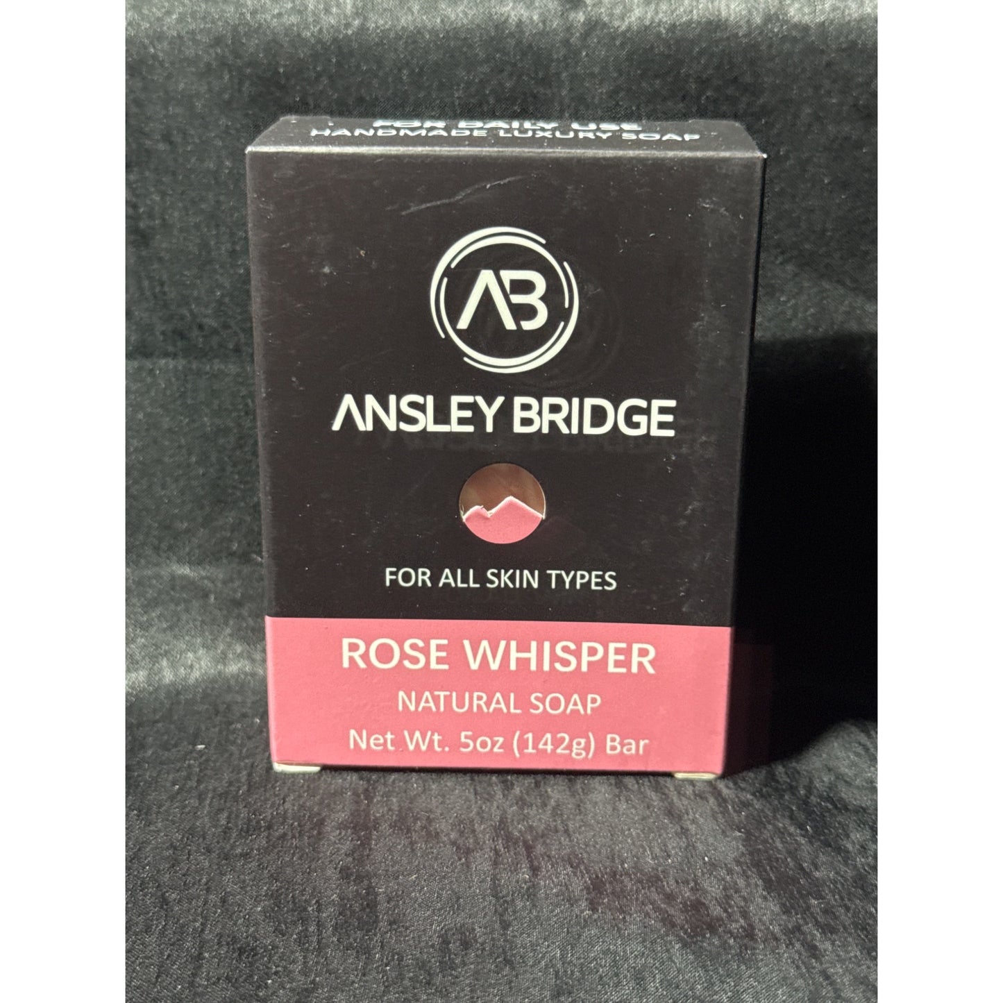 Ansley Bridge Rose Whisper Natural Soap 5oz - Ultra Moisturizing Shea & Cocoa Butter Floral Scent For Body/Face/Hair