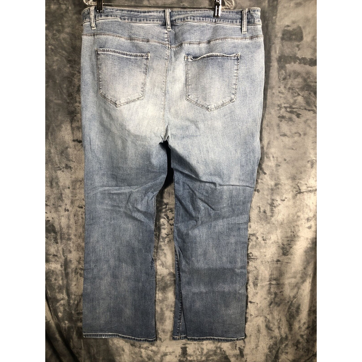 Vintage Distressed Womans Jeans Blue Denim With Floral Patchwork Size 24